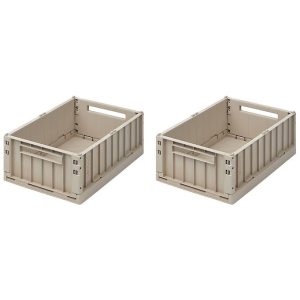 Liewood Foldekasser - 36x25x13,5 cm - Medium - 2-pak - Sandy