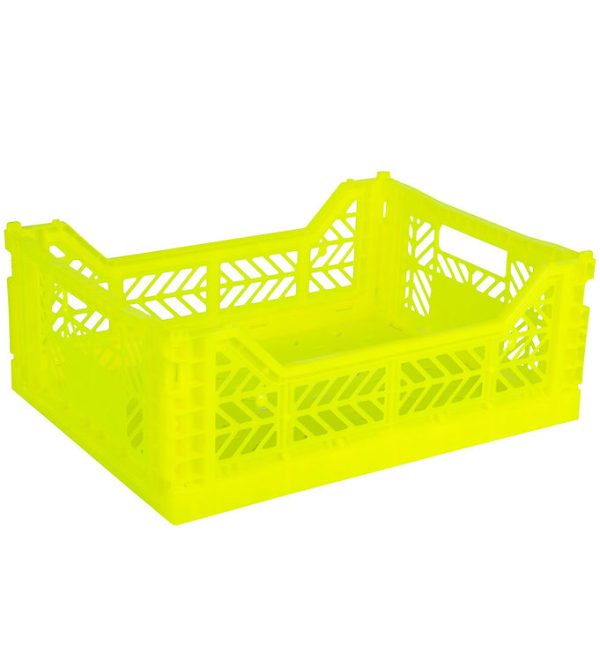 Aykasa Foldekasse - 40x30x15 cm - Midi - Neon Yellow