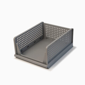 Stabelbar foldekasse - Grå - 32,5cm x 43cm x 18,6cm - Cecilie
