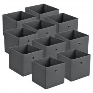 10 x Foldekasser i polyester H28 x B30 x D30 cm - Grå