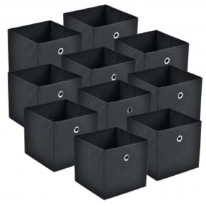 10 x Foldekasser i polyester H28 x B30 x D30 cm - Sort