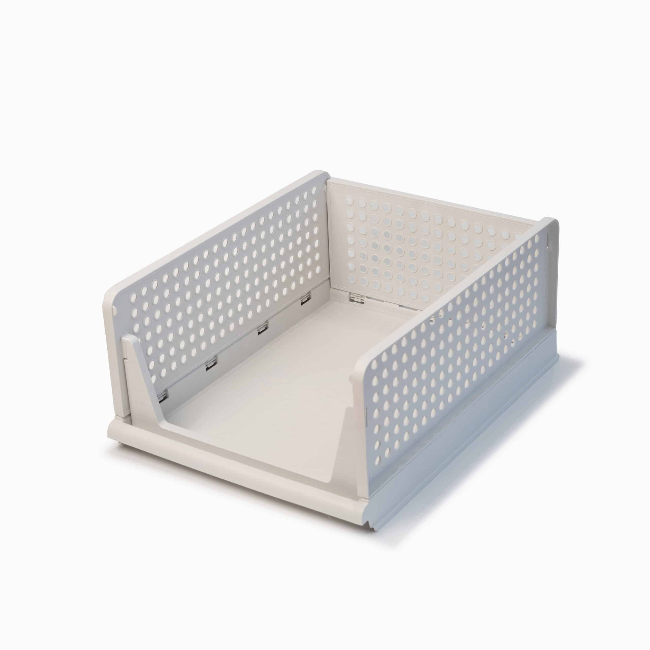 Stabelbar foldekasse - Hvid - 32,5cm x 43cm x 18,6cm - Cecilie