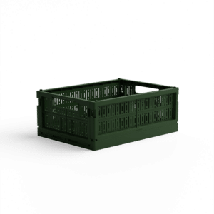 Foldekasse midi (flere varianter) Racing green Plast 24cm x 34cm x 13cm - Racing green - 24cm x 34cm x 13cm - Sigrid